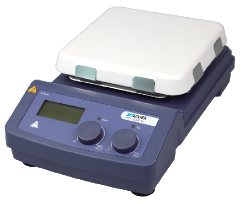 LCD数控加热型7寸方盘磁力搅拌器，最高加热温度550℃，玻璃陶瓷盘面  